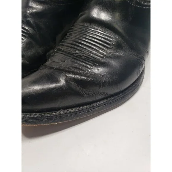 Vintage Tony Lama Mens Black Western Cowboy Size 9D Style  display picture 2